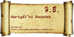 Hartyáni Benedek névjegykártya