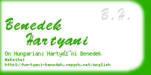 benedek hartyani business card